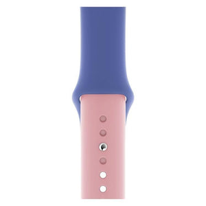 Double Colors Silicone Watch Watchband Strap Watchstrap Band for Apple Watch Series 5 & 4 40mm - 3 & 2 & 1 38mm (Light Blue+Light Pink) - Gadget Station